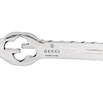 Gucci Sterling Silver Thin Interlocking G Cuff Bracelet 17 3 of 5