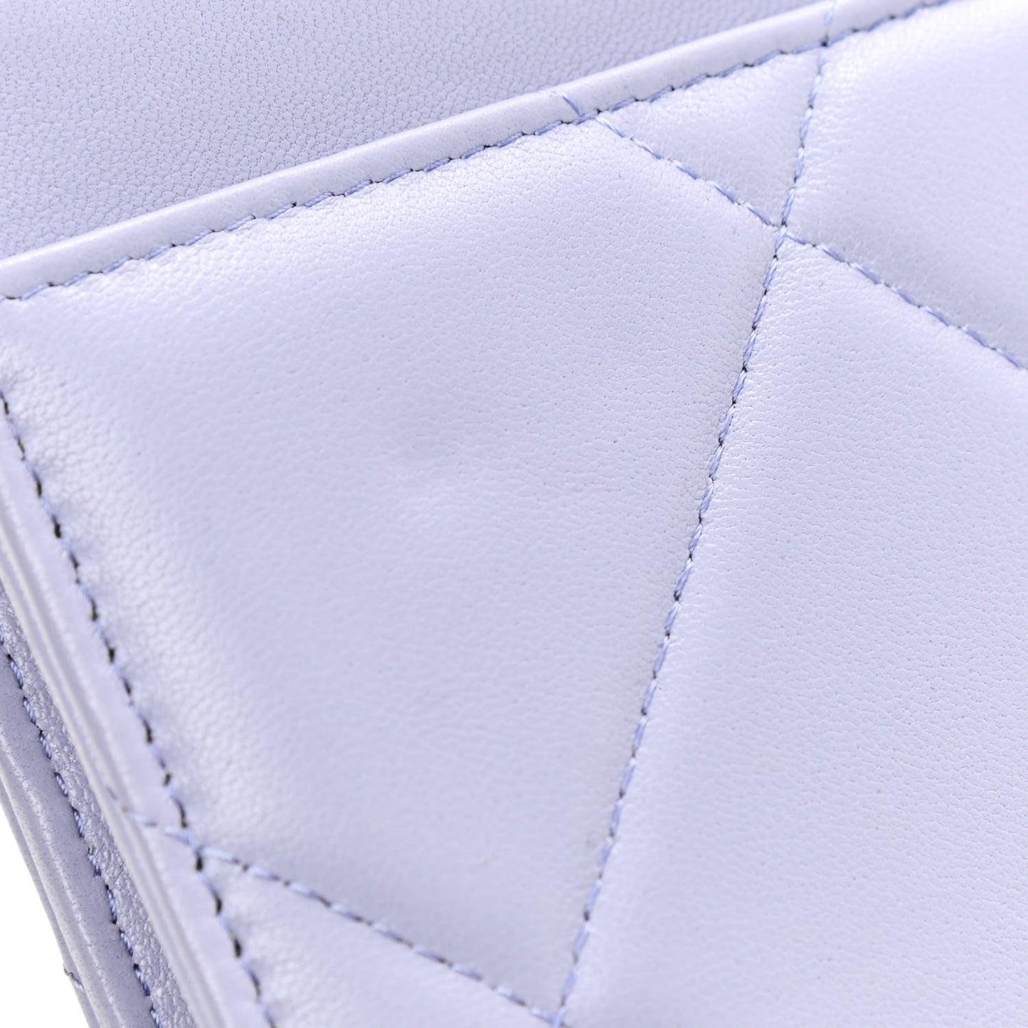 Lambskin Quilted Chanel 19 Wallet On Chain WOC Light Purple