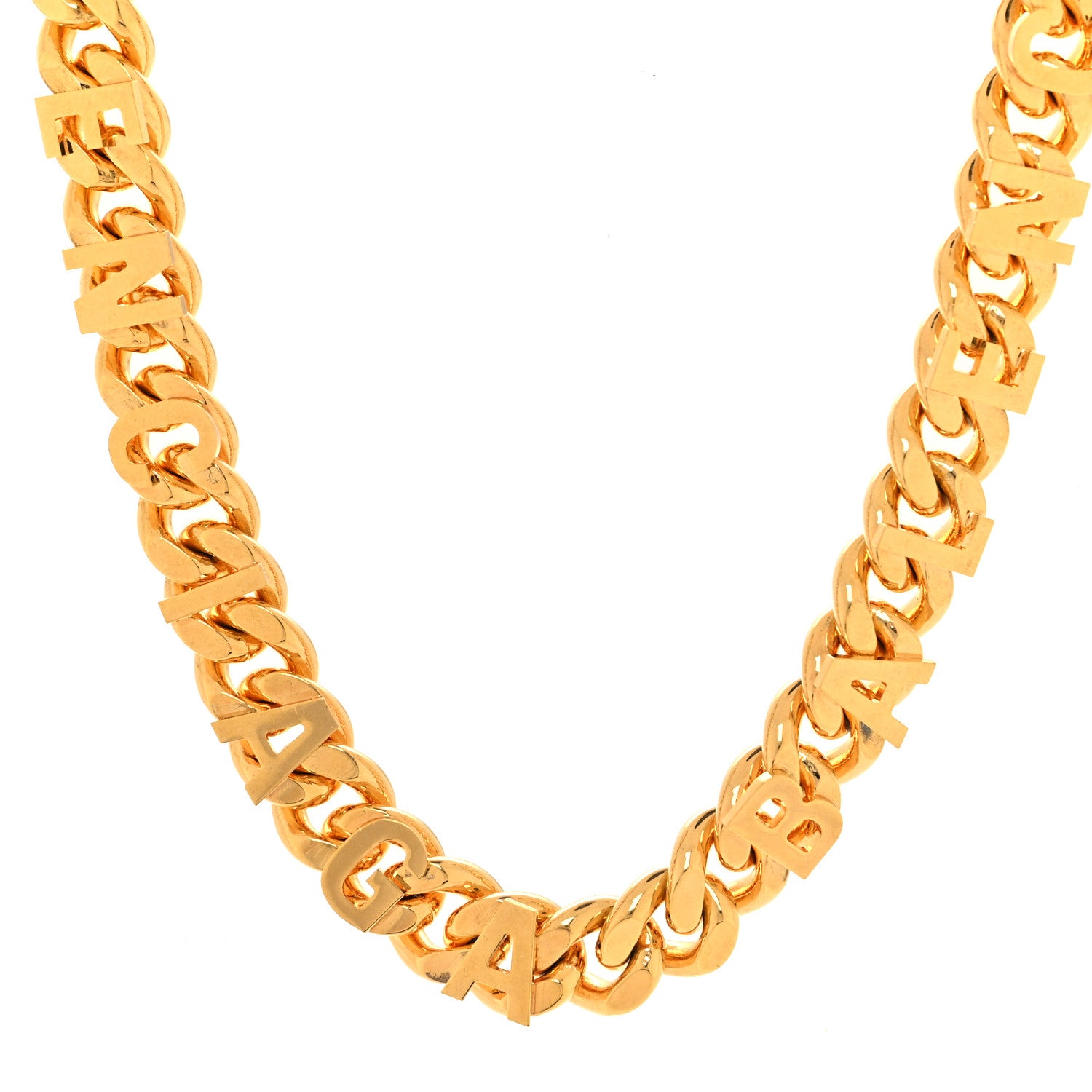 Balenciaga Logo Chain Necklace Gold 1 of 5