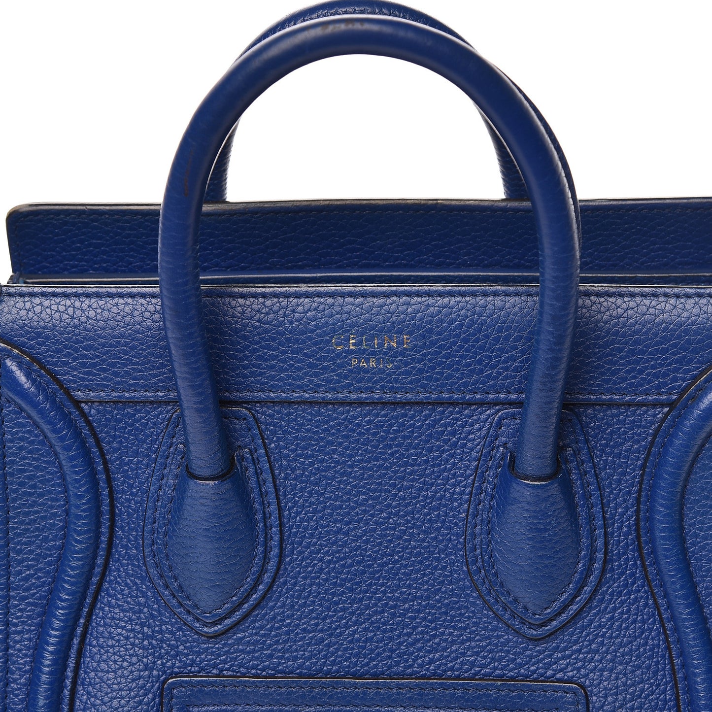 Drummed Calfskin Nano Luggage Indigo