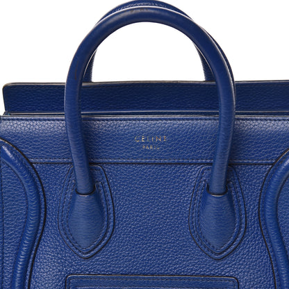 Celine Drummed Calfskin Nano Luggage Indigo 13 of 20