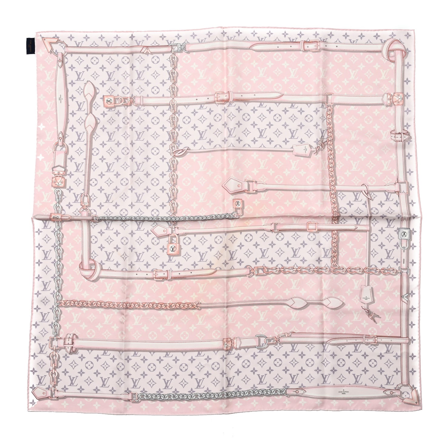 Silk Monogram Confidential Square Scarf Light Pink