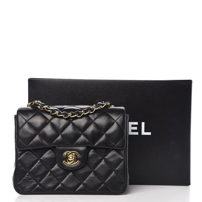 Chanel Lambskin Quilted Mini Square Flap Black 9 of 9