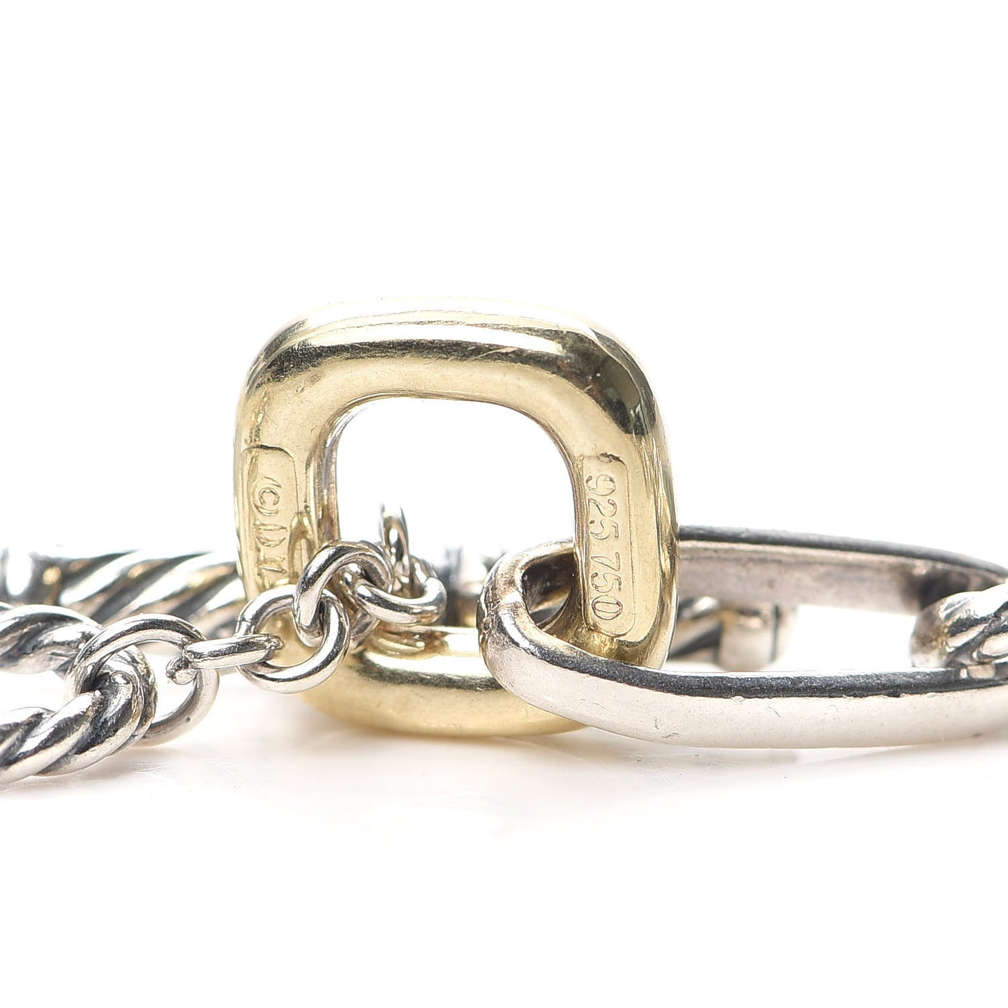 Sterling Silver 18K Yellow Gold Figaro Chain Link Necklace