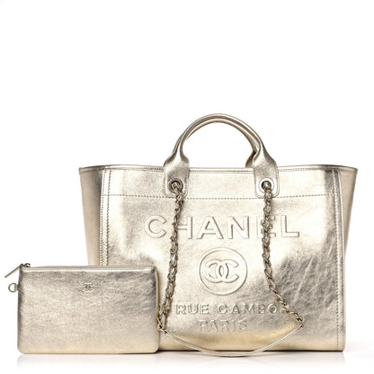 Chanel Metallic Calfskin Medium Deauville Tote Gold 2 of 13
