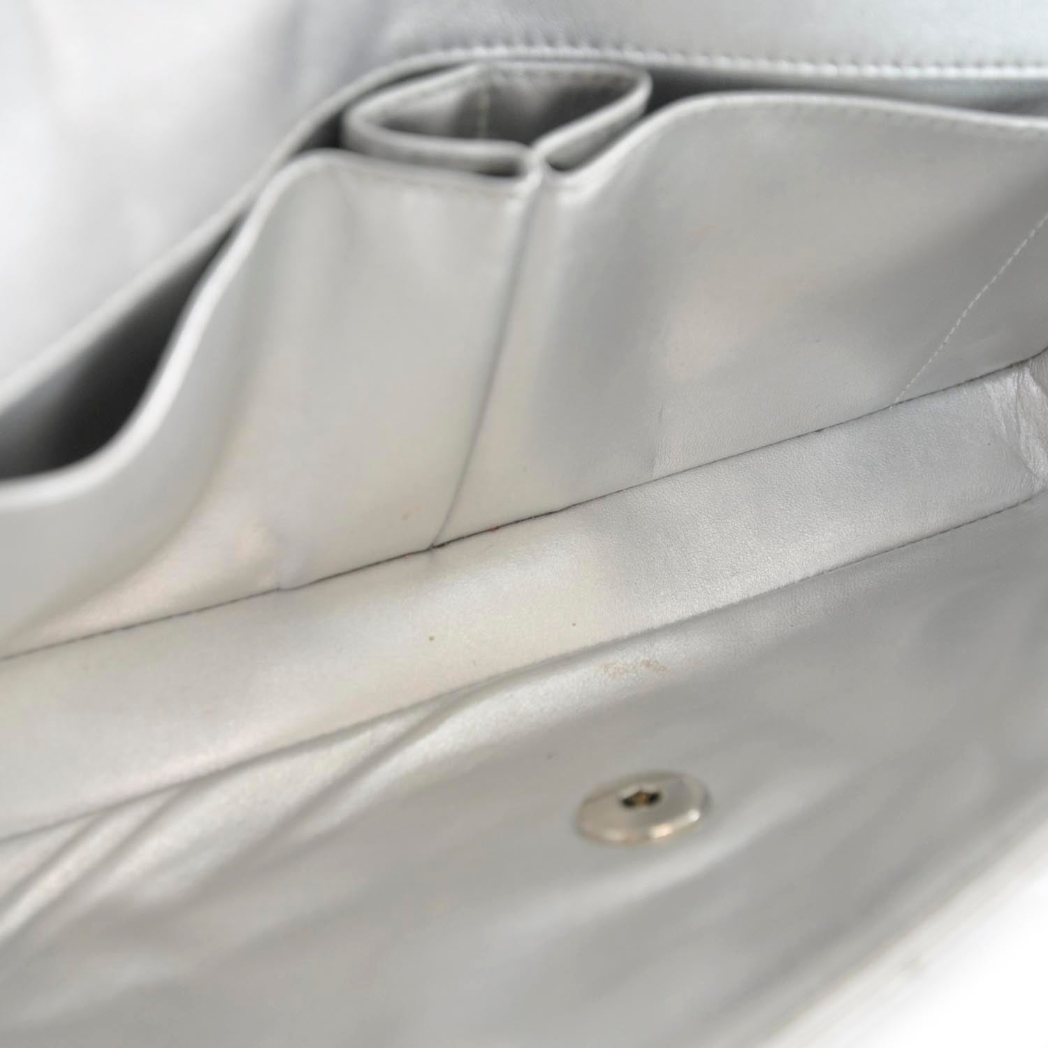 Chanel Lambskin East West Chocolate Bar Flap Silver 7 of 11
