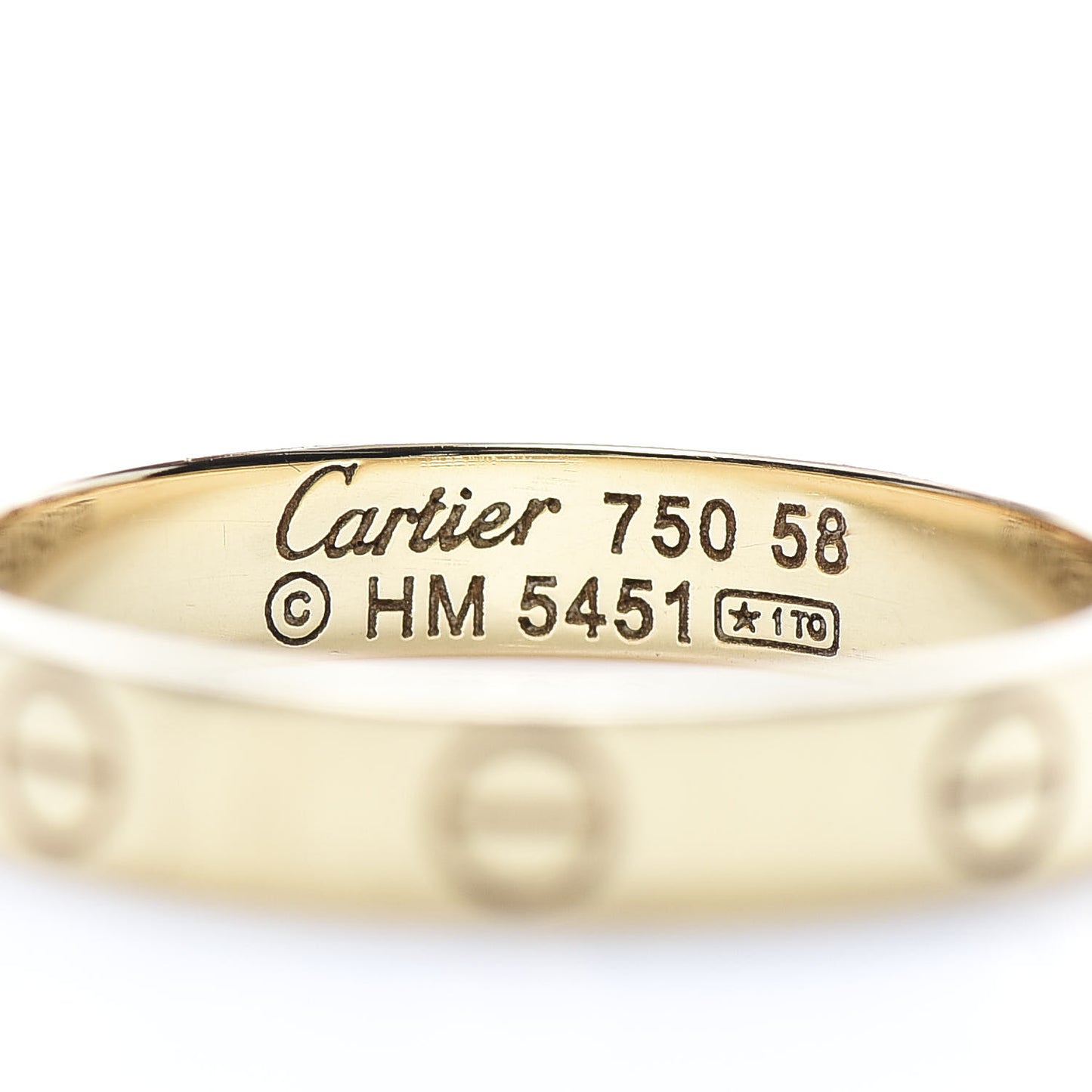 18K Yellow Gold 3.5mm LOVE Wedding Band Ring 58 8.5
