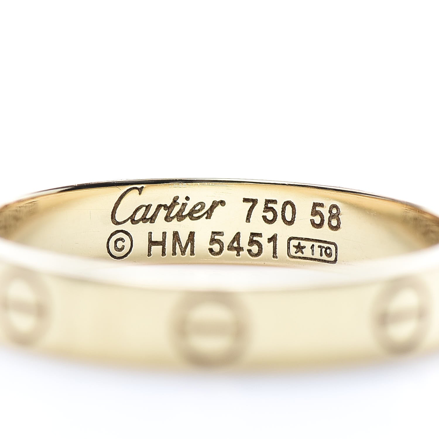 Cartier 18K Yellow Gold 3.5mm LOVE Wedding Band Ring 58 8.5 4 of 5