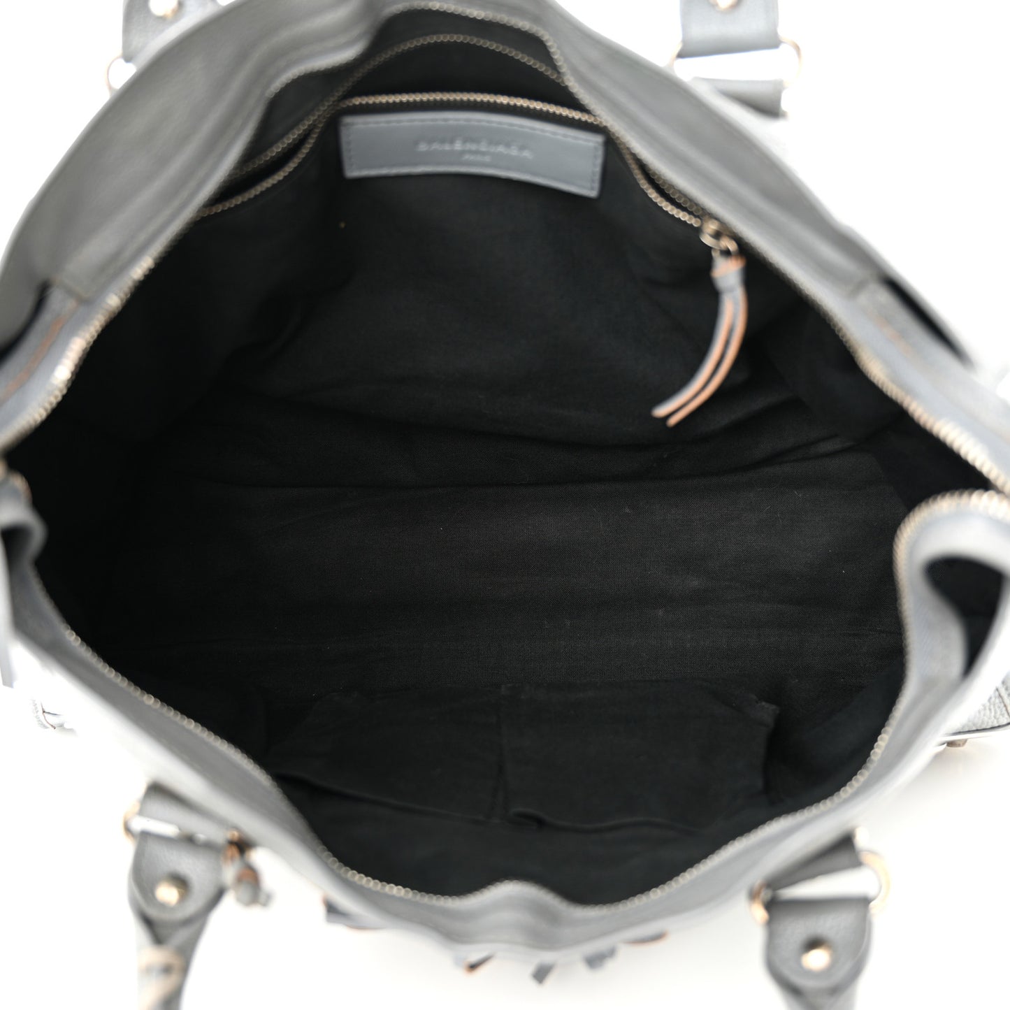 Chevre Silver Metallic Edge Hardware City Bleu Acier