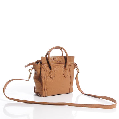 Celine Pebbled Leather Nano Luggage Camel 3 of 8