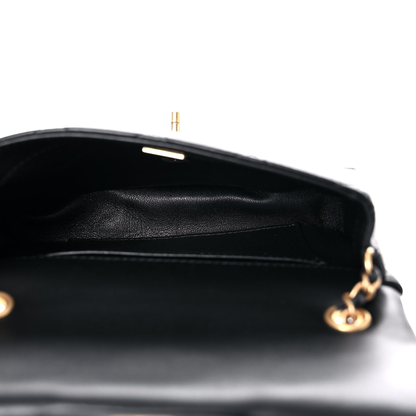 Lambskin Quilted Mini Heart Charms Flap Black