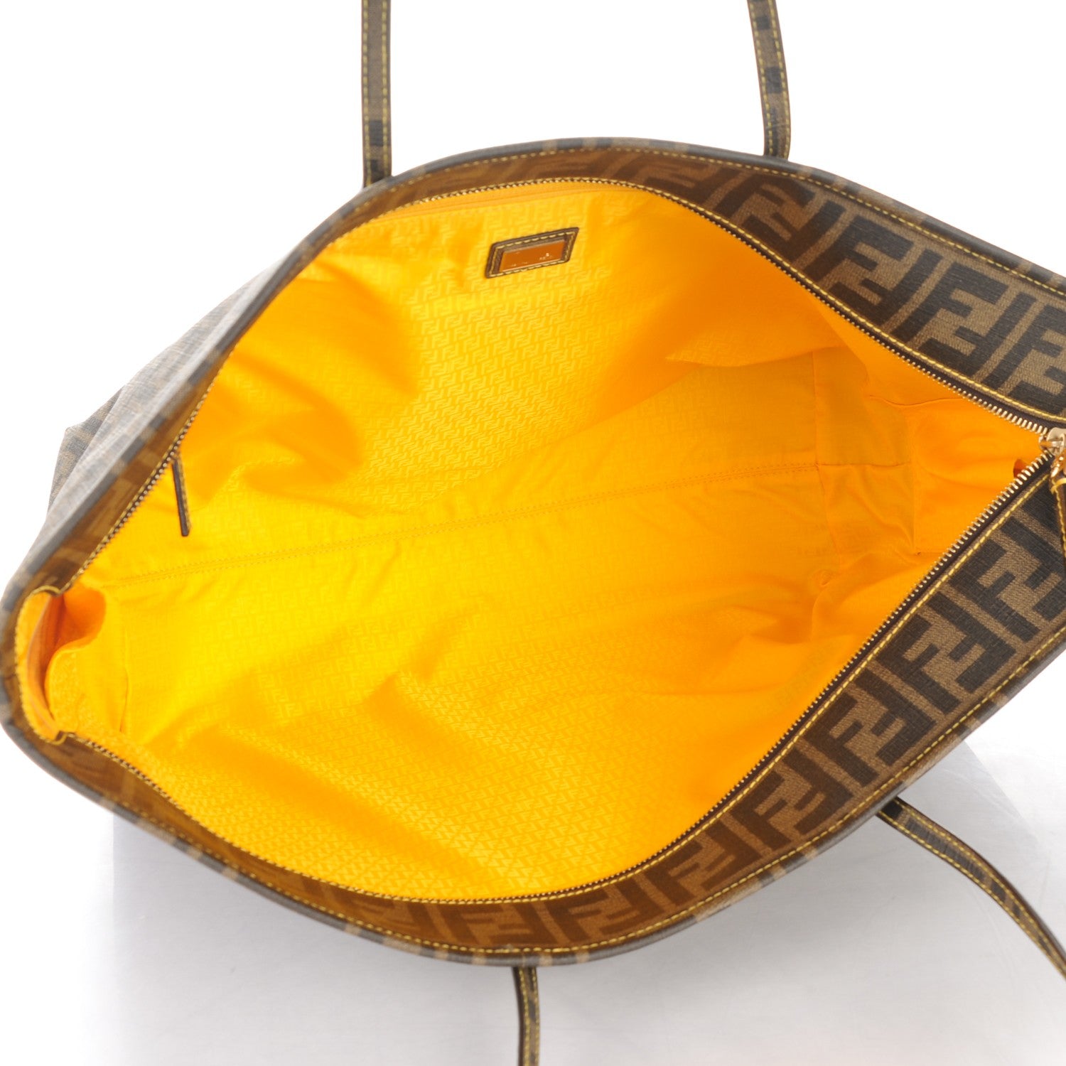 Fendi Zucca Spalmati Large Roll Tote Tobacco Giallo 5 of 7