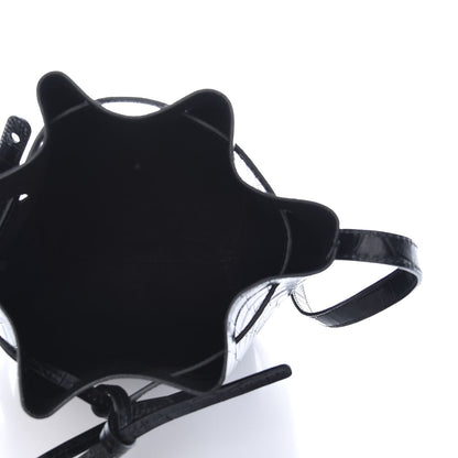 Mansur Gavriel Crocodile Embossed Bucket Bag Black 5 of 8