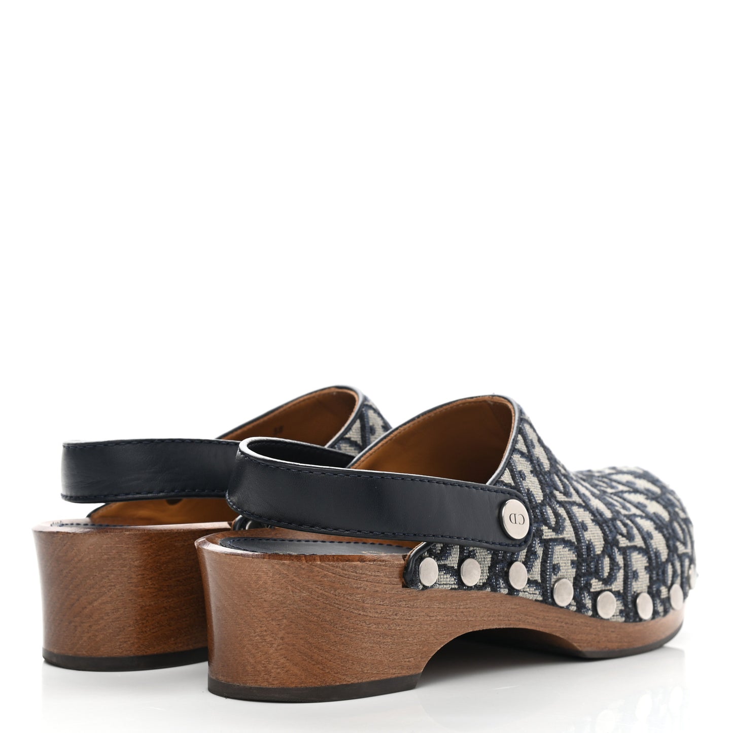 Canvas Oblique Diorquake 20mm Slingback Clogs 38 Deep Blue