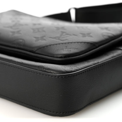 Louis Vuitton Calfskin Monogram Shadow Trio Messenger Black 18 of 19