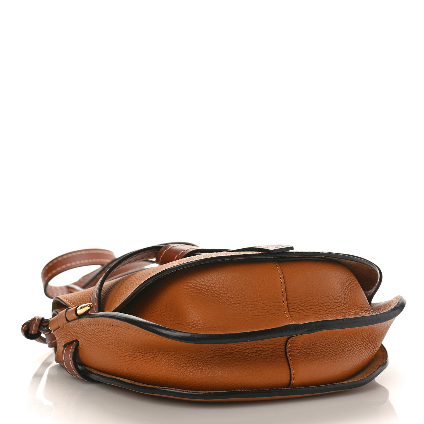 Grained Calfskin Gate Crossbody Bag Caramel Pecan