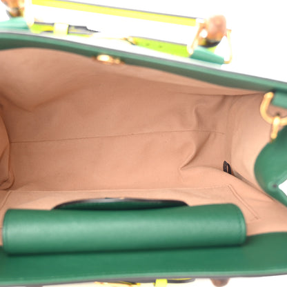 Gucci Wonka Grain Calfskin Small Diana Tote Bag Green Yellow Fluo 5 of 10