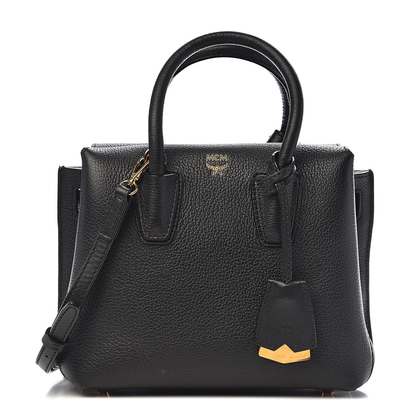 Grained Calfskin Mini Milla Tote Black