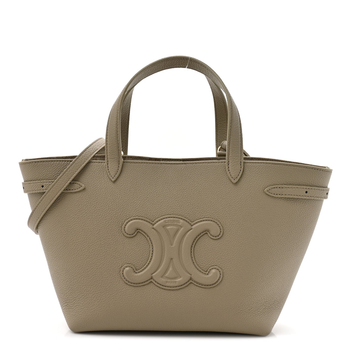 Grained Calfskin Triomphe Mini Cabas Anais Modern Taupe
