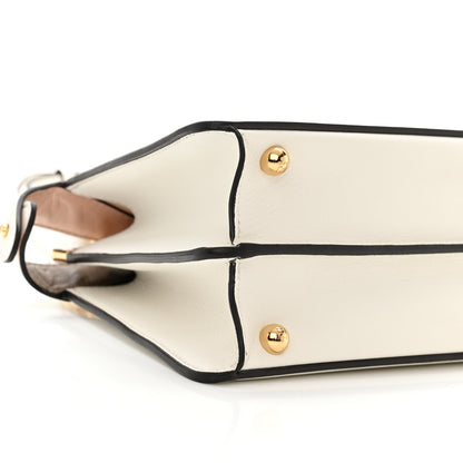 Fendi Vitello Seta Nappa Bi-Color Small Peekaboo I SEE U Satchel White Ice Light Rose Tortora 11 of 12