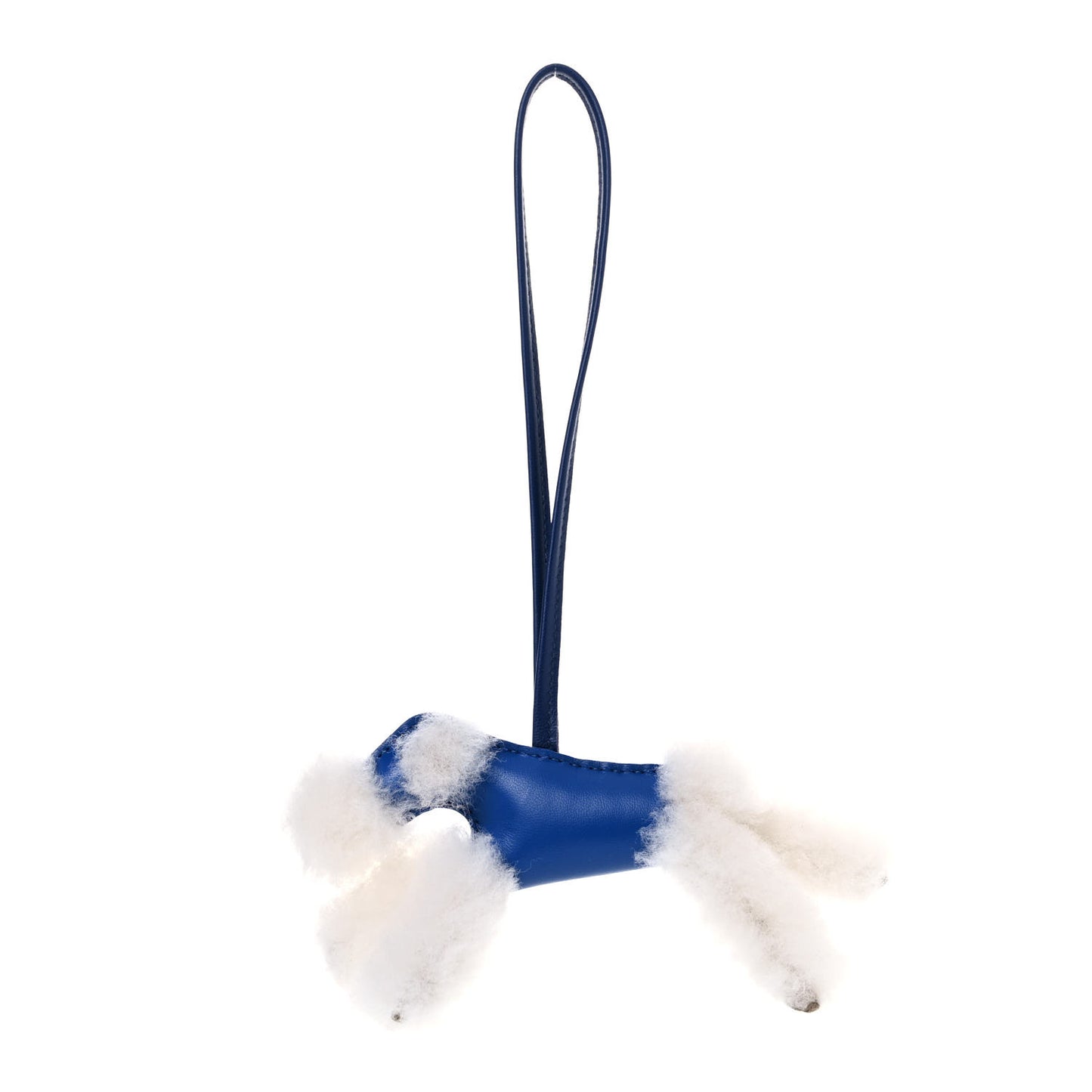 Milo Lambskin Shearling Budy Charm Bleu Saphir