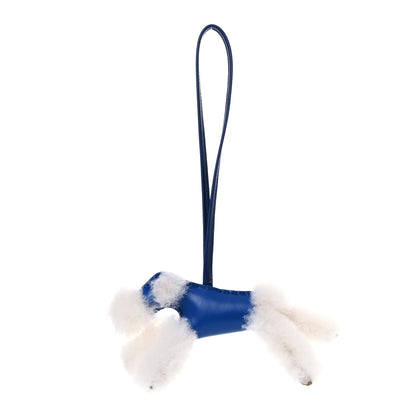 Hermes Milo Lambskin Shearling Budy Charm Bleu Saphir 1 of 4