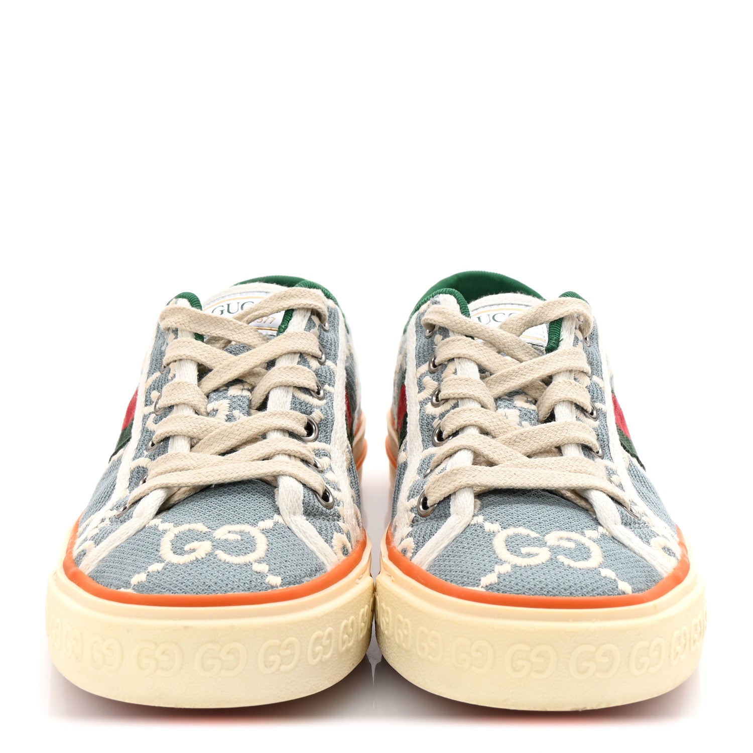 Gucci Cotton GG Monogram Web Womens 1977 Tennis Sneakers 37 Philod Ivory Mystic White 3 of 9