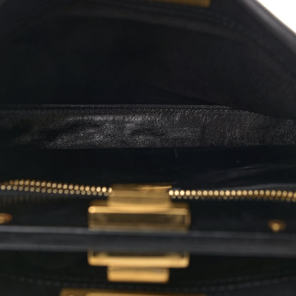 Fendi Vitello Saddle Medium Peekaboo Iconic Satchel Black 5 of 13