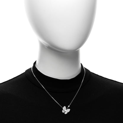 Van Cleef & Arpels 18K White Gold Diamond Two Butterfly Pendant Necklace 2 of 6