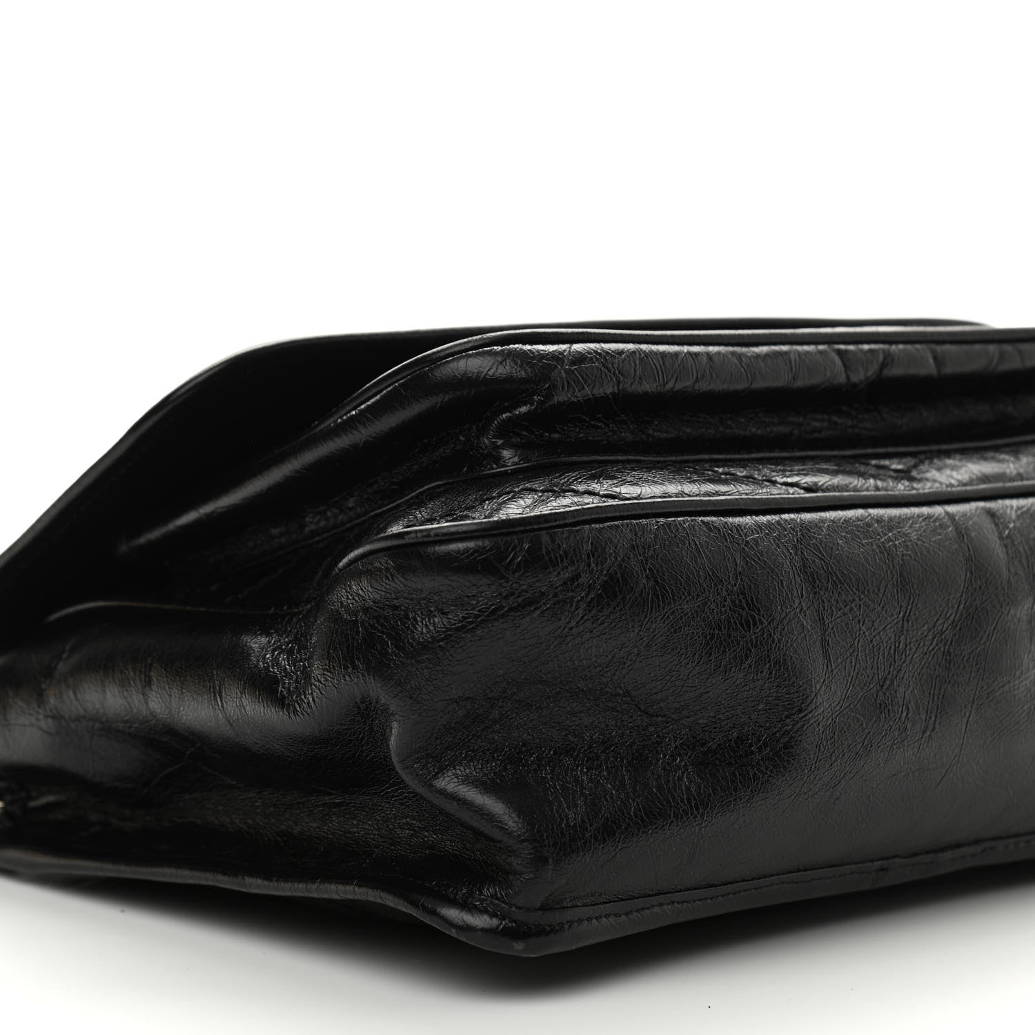 Saint Laurent Crinkled Calfskin Matelasse Monogram Medium Niki Chain Satchel Black 8 of 9