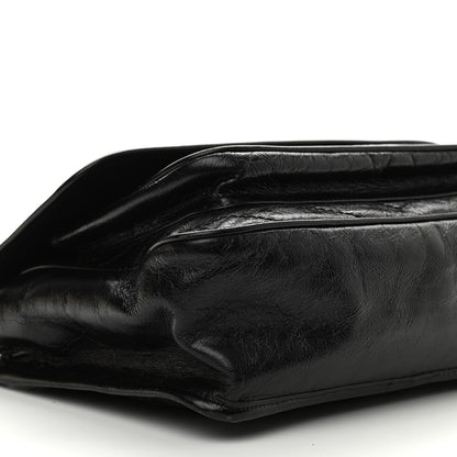 Saint Laurent Crinkled Calfskin Matelasse Monogram Medium Niki Chain Satchel Black 8 of 9