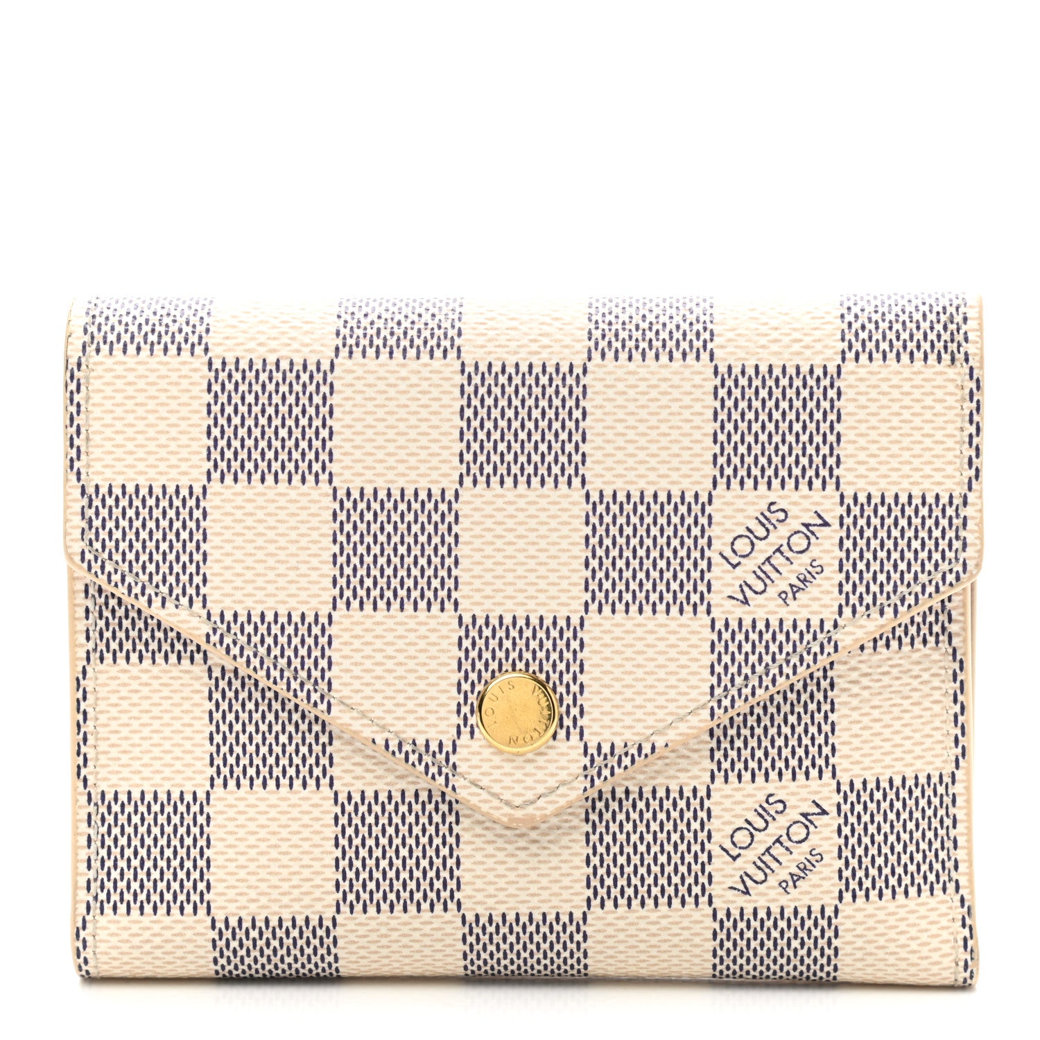 Louis Vuitton Damier Azur Victorine Wallet Rose Ballerine 1 of 7