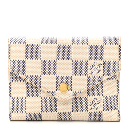 Louis Vuitton Damier Azur Victorine Wallet Rose Ballerine 1 of 7