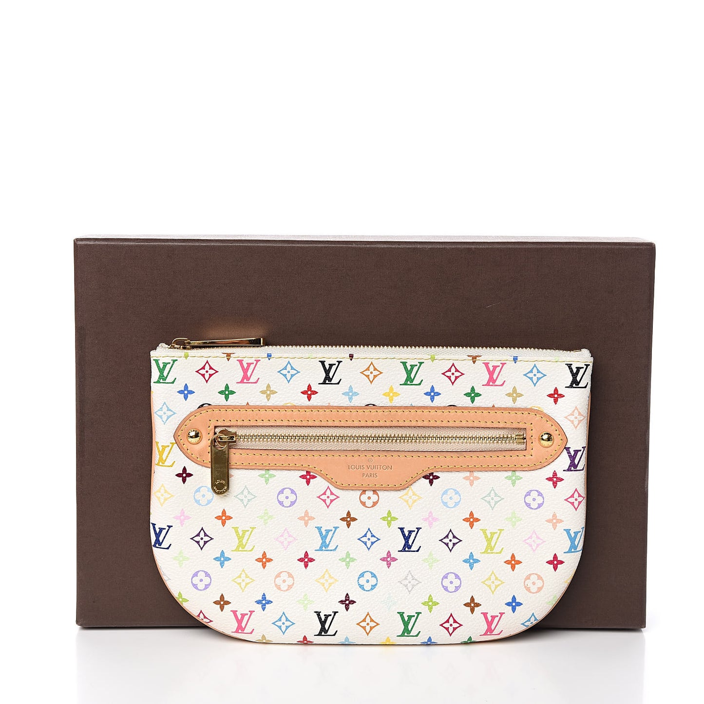 Monogram Multicolor Pochette Plate GM White