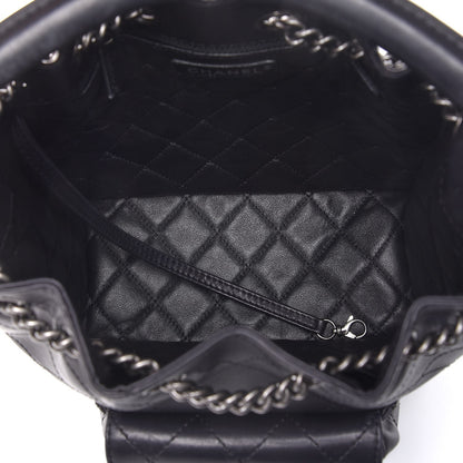 Chanel Calfskin Stitched Medium Urban Luxury Drawstring Backpack Black 5 of 7