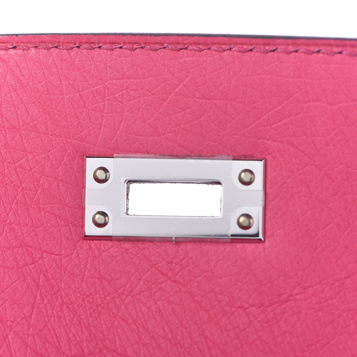 Ostrich Kelly Pochette Clutch Rose Tyrien