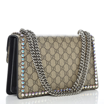 Gucci GG Supreme Monogram Crystal Small Dionysus Shoulder Bag Black 4 of 13