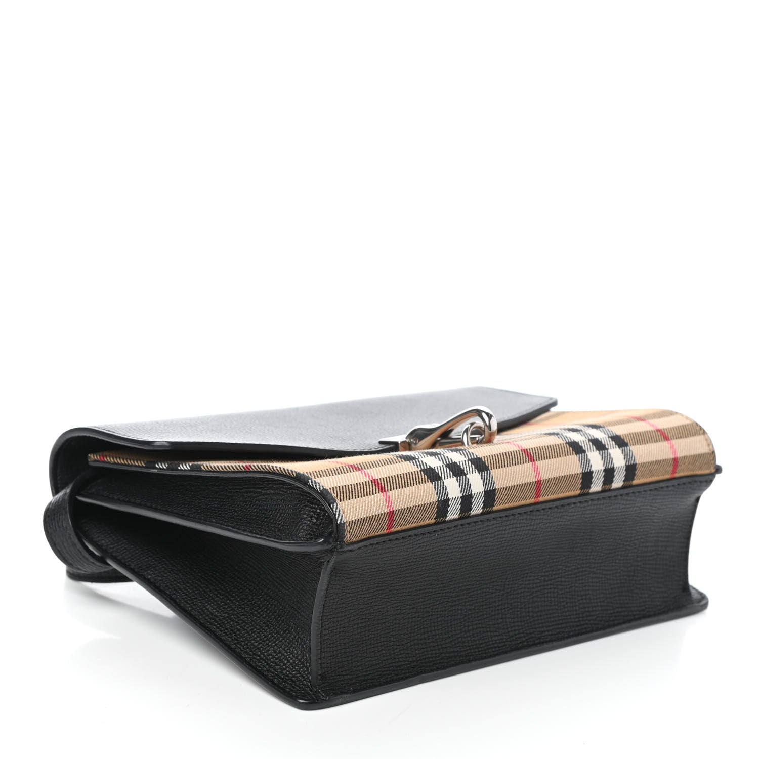 Burberry Derby Calfskin Vintage Check Small Macken Crossbody Bag Black 4 of 8