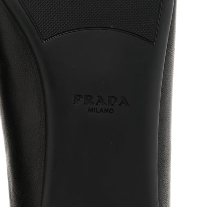 Prada Nappa Vernice Cap Toe Logo Bow Ballerina Flats 40 Black 7 of 14