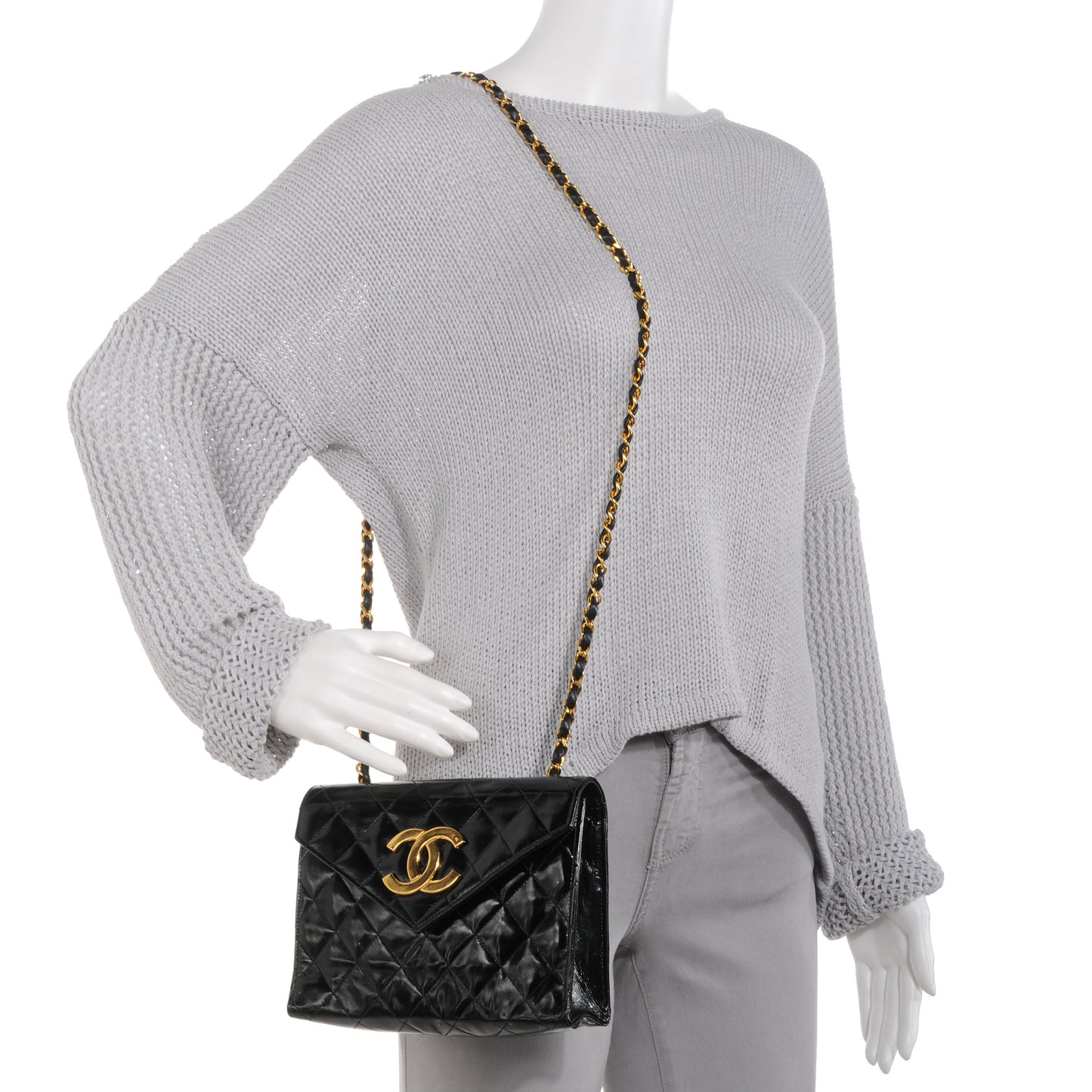 Patent Envelope Flap Bag Black
