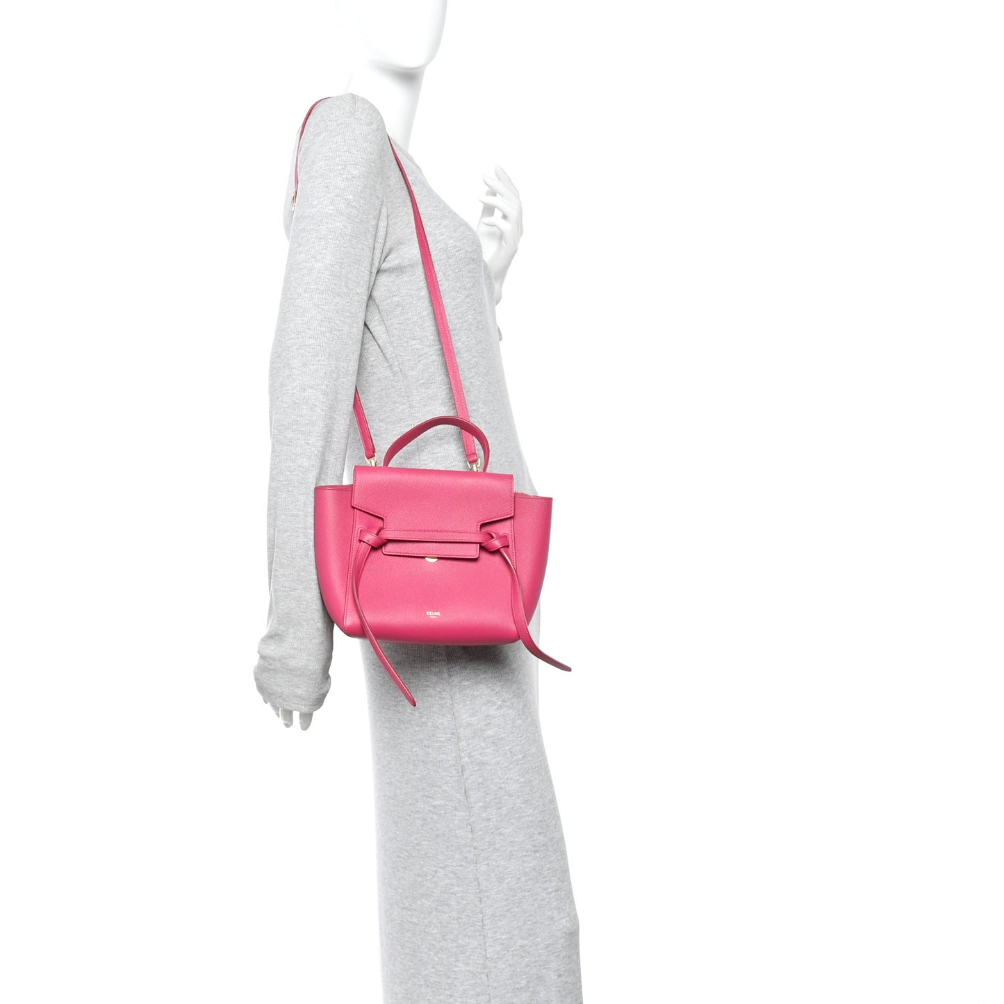 Grained Calfskin Nano Belt Bag Raspberry