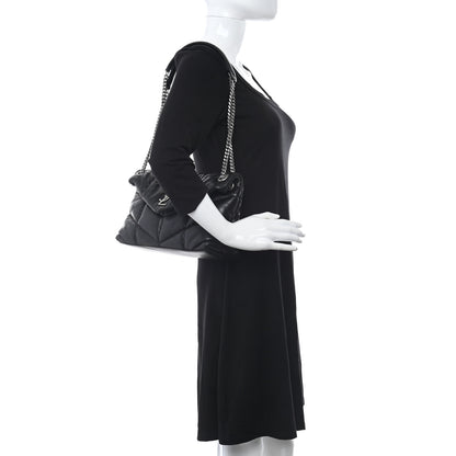 Saint Laurent Lambskin Quilted Small Loulou Puffer Monogram Chain Satchel Black 2 of 12