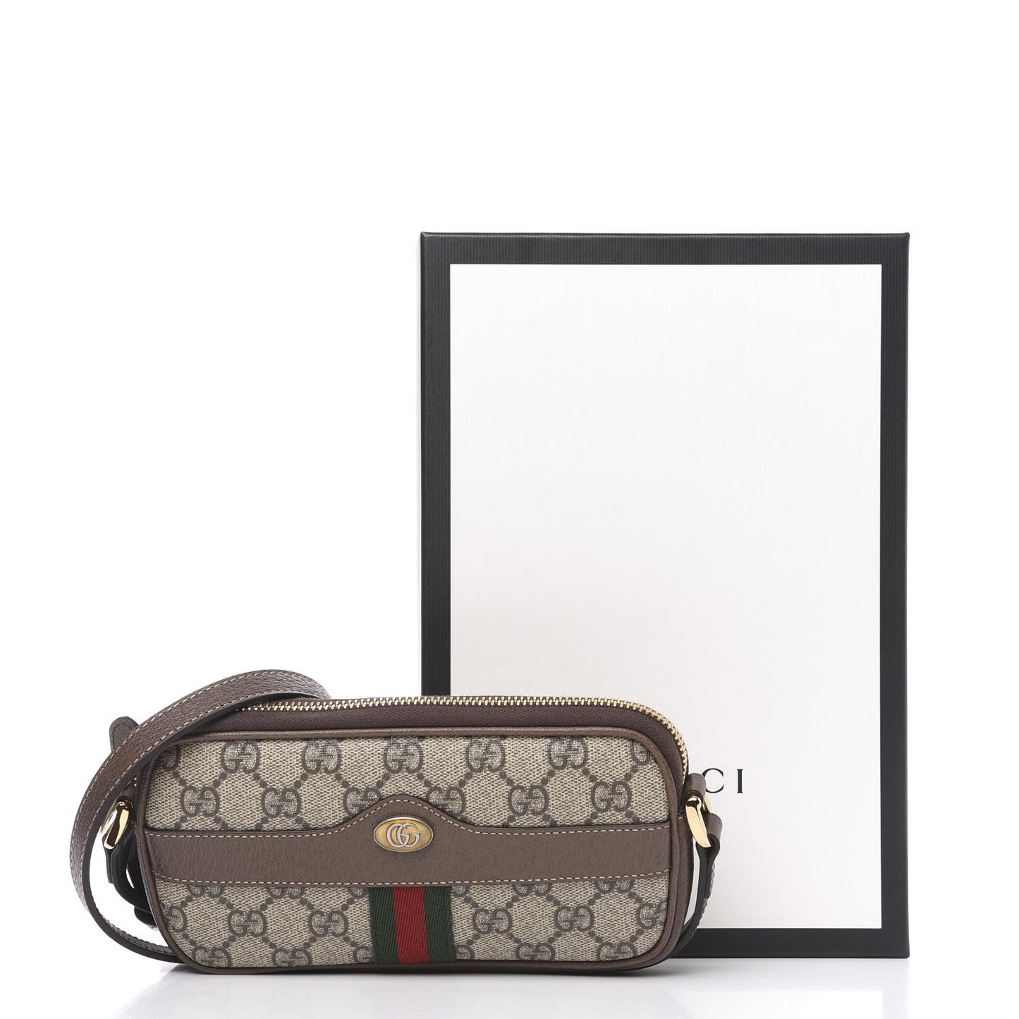 GG Supreme Monogram Web Mini Ophidia GG Bag Brown