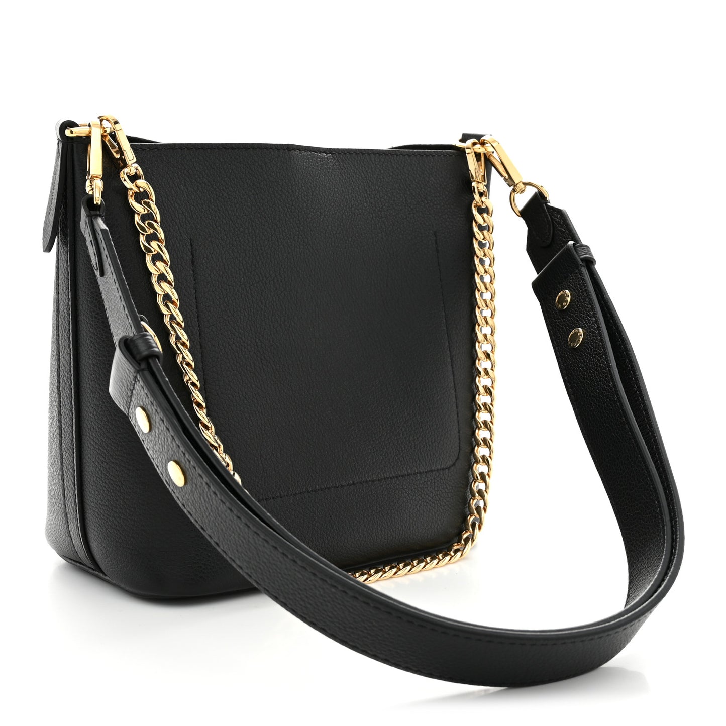 Calfskin Lock and Walk Bucket Black