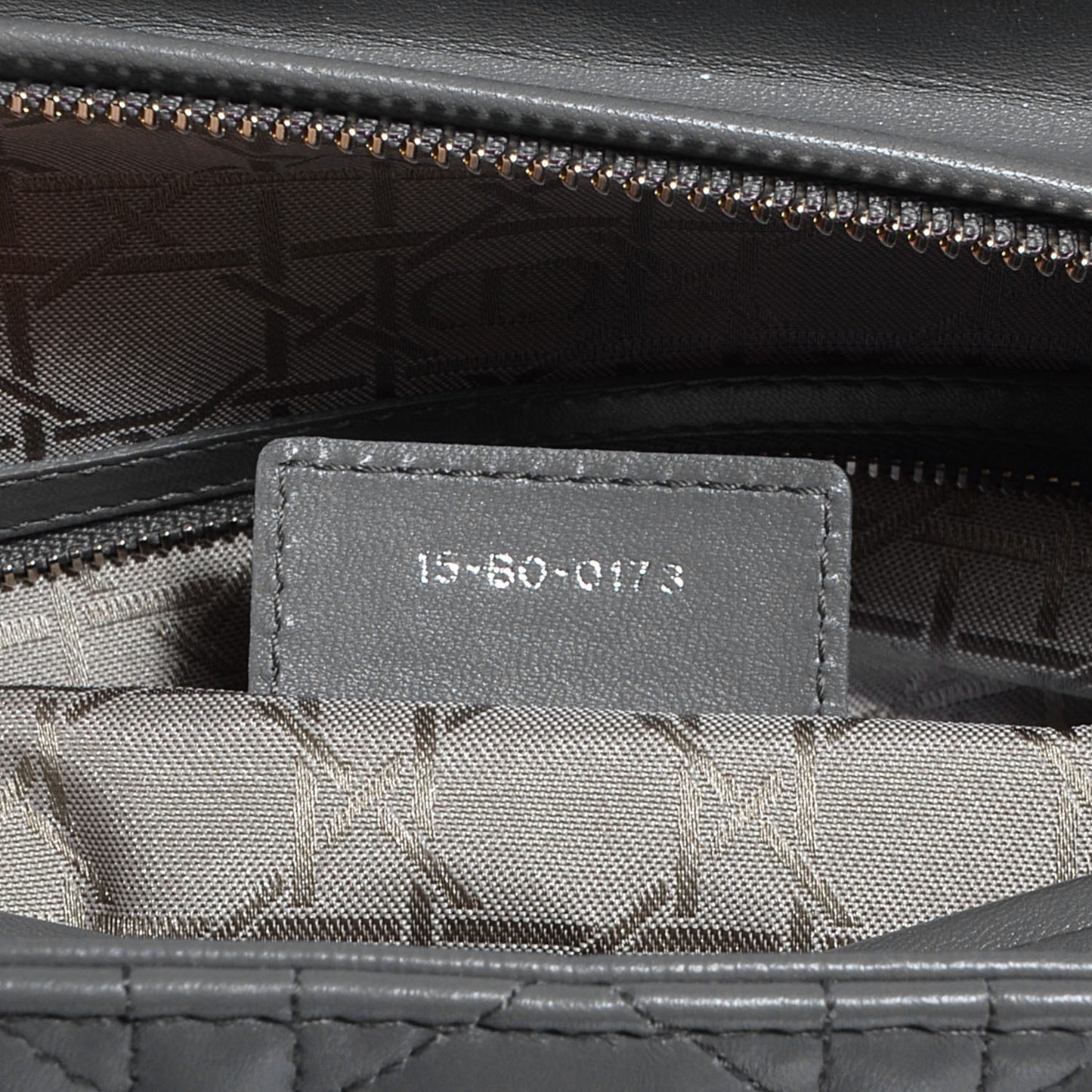 Lambskin Cannage Large Lady Dior Grey