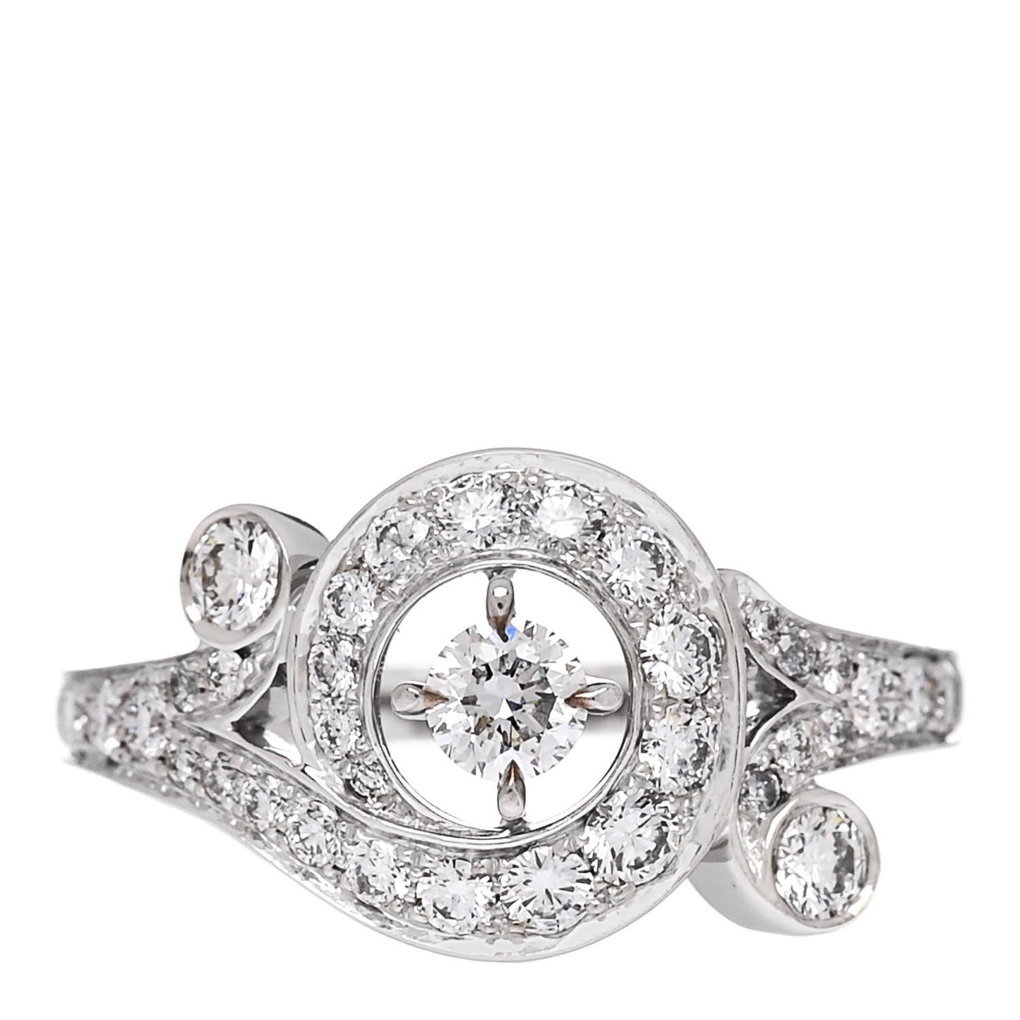 18K White Gold Diamond Nid du Paradis Ring 50 5.25