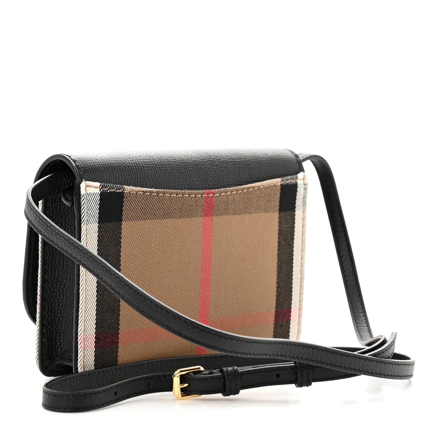 Derby Calfskin House Check Wallet On Chain Black