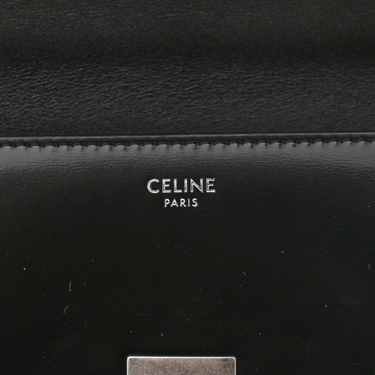 Shiny Calfskin Triomphe Chain Shoulder Bag Black