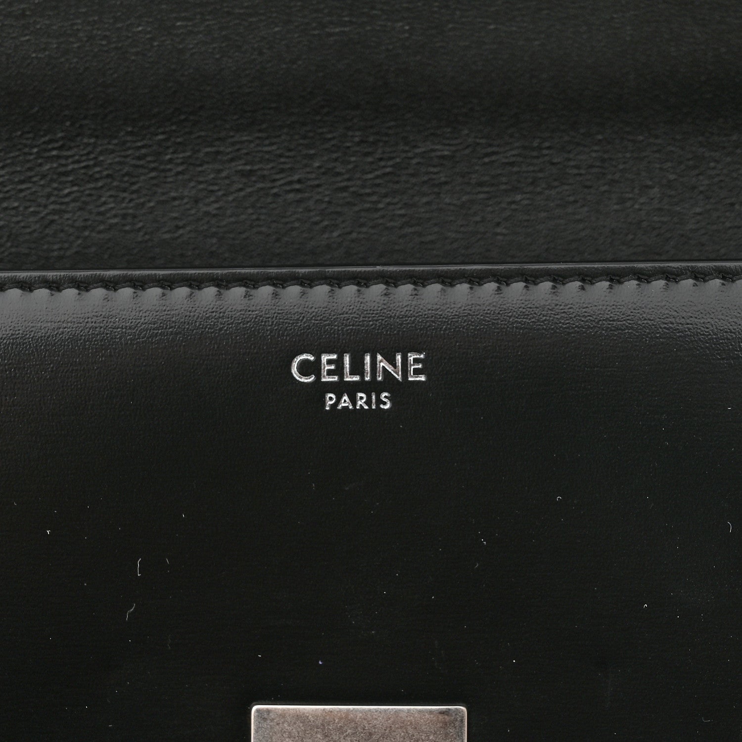 Celine Shiny Calfskin Triomphe Chain Shoulder Bag Black 6 of 10
