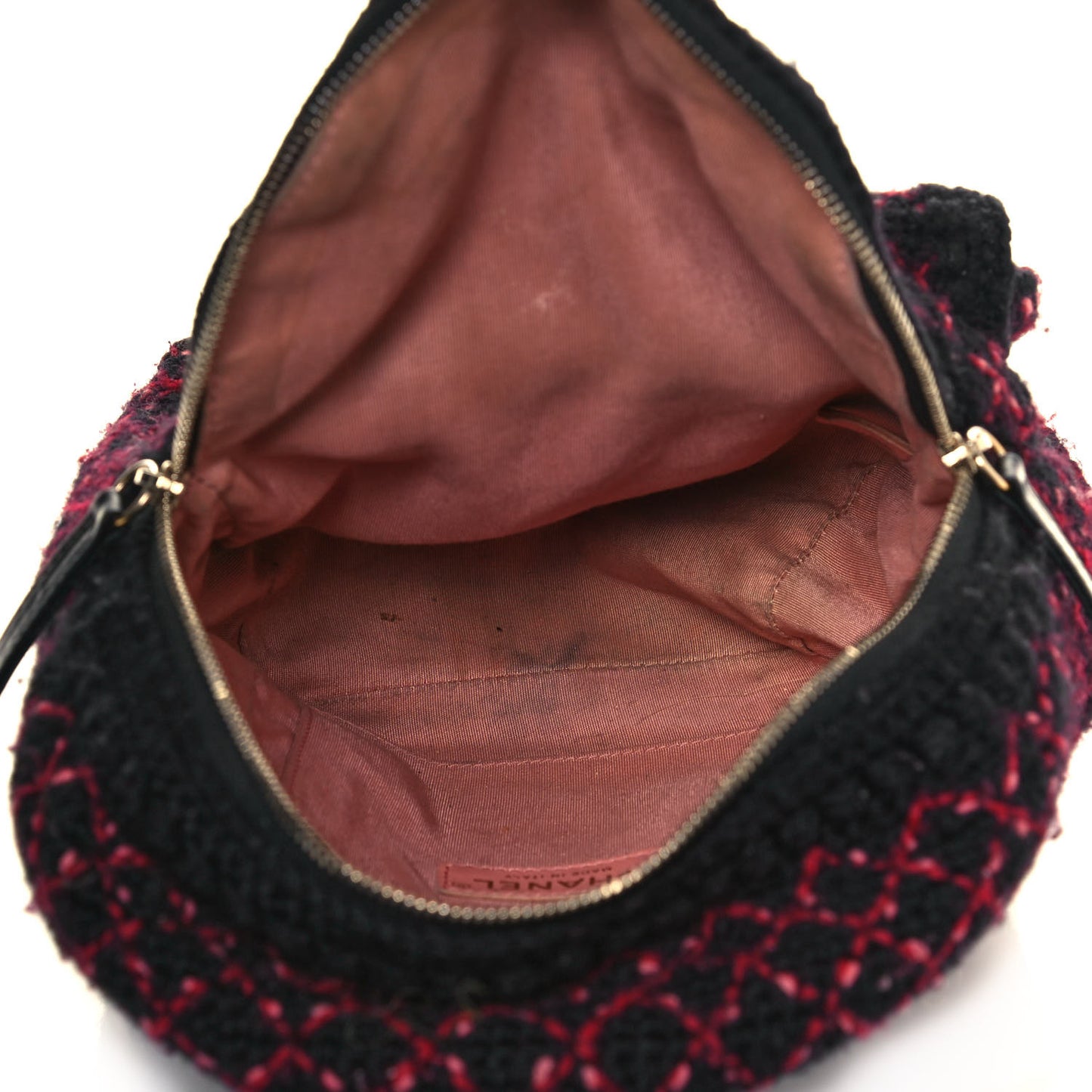 Knit Quilted Backpack Black Burgundy